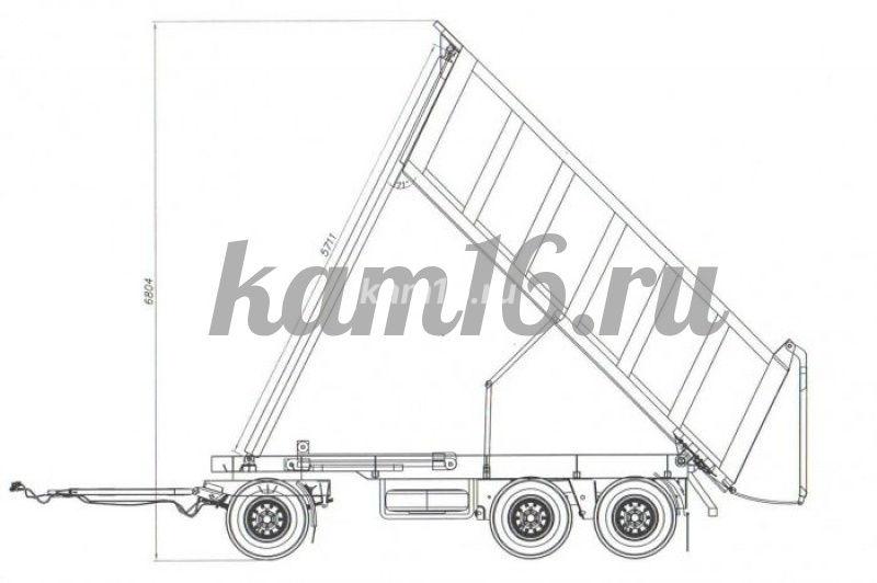 Прицеп самосвал трехосный двухскатный для перевозки сыпучих грузов